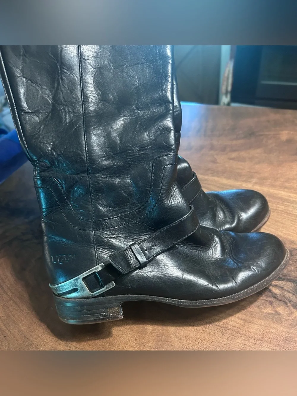 UGG Channing Leather Belted Riding Boot